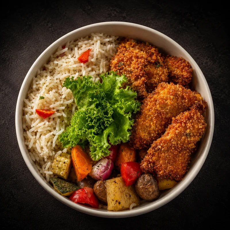 Crispy Crumbed Chicken Rice Bowl